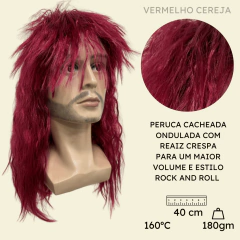 Peruca rock heavy metal anos 60 70 80 ondulada volumosa friz na internet