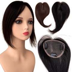 Prótese capilar humana HD Lace topo com tic-tac prendedores