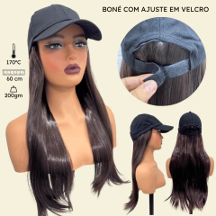 Peruca disfarce embutida em boné lisa longa prático cosplay - Perucas & Laces LIONSWIG