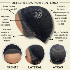 Imagem do Peruca front lace média curta orgânica futura 13x1 premium