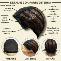 Imagem do Peruca curta com franja unissex orgânica lisa repicada