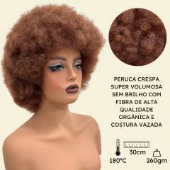 Peruca black power cacheada crespa orgânica volumosa cores