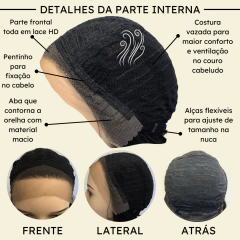 Peruca front lace HD orgânica lisa ondulada super natural - Perucas & Laces LIONSWIG