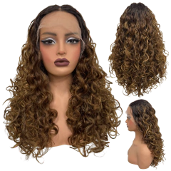 Peruca cacheada front lace 55cm ondulada repartida futura - Perucas & Laces LIONSWIG