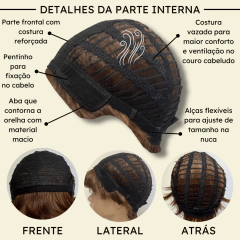 Peruca curta com franja unissex orgânica lisa repicada na internet