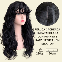 Peruca encaracolada ondulada cacheada com franja orgânica - Perucas & Laces LIONSWIG