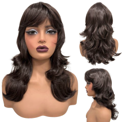 Peruca lisa super repicada com franja 40cm kanekalon premium - comprar online