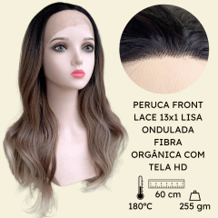 Imagem do Peruca front lace hd fibra orgânica premium super natural