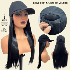 Peruca disfarce embutida em boné lisa longa prático cosplay - comprar online