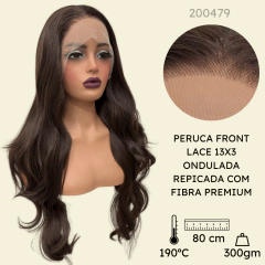 Peruca front lace 13x3 80cm lisa ondulada futura orgânica na internet