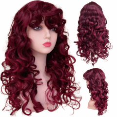 Peruca encaracolada ondulada cacheada com franja orgânica - comprar online
