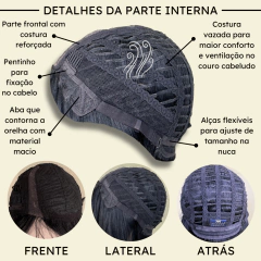 Peruca Front Lace Wig Long Bob Orgânica Curta Bio Fibra - Perucas & Laces LIONSWIG