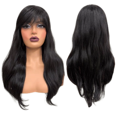 Peruca com franja repicada 55cm média orgânica premium - comprar online