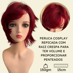 Peruca cosplay repicada curta anime personagem fibra premium - loja online
