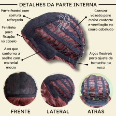 Peruca encaracolada ondulada cacheada com franja orgânica - Perucas & Laces LIONSWIG