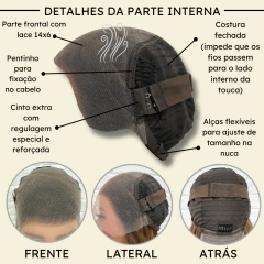 Peruca front lace HD humana lisa castanho claro loira 55cm na internet