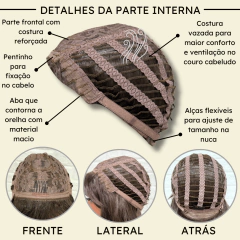 Peruca lisa super repicada com franja 40cm kanekalon premium - Perucas & Laces LIONSWIG