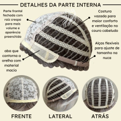 Peruca curta com franja unissex orgânica lisa repicada - comprar online