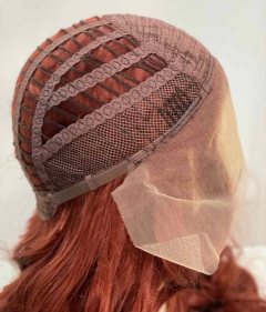 Peruca front lace 13x2 80cm ruiva ondulada cacheada premium - loja online