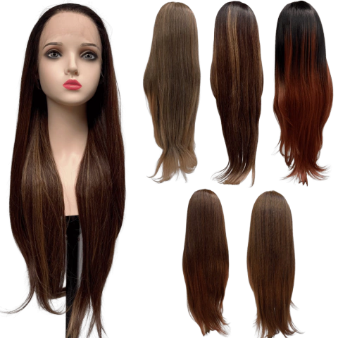 Peruca front lace HD orgânica futura longa grande comprida