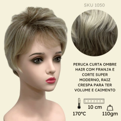 Peruca curta com franja orgânica feminina masculina unissex - comprar online