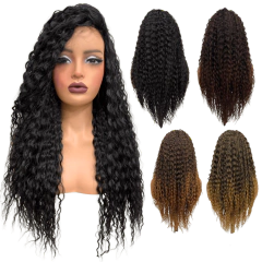 Peruca cacheada ondulada 55cm organica premium volumosa