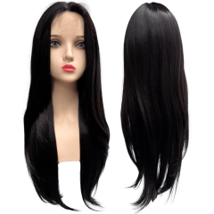Peruca lisa longa repicada repartição fixa ao meio lace wig - comprar online