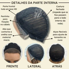 Peruca front lace média curta orgânica futura 13x1 premium