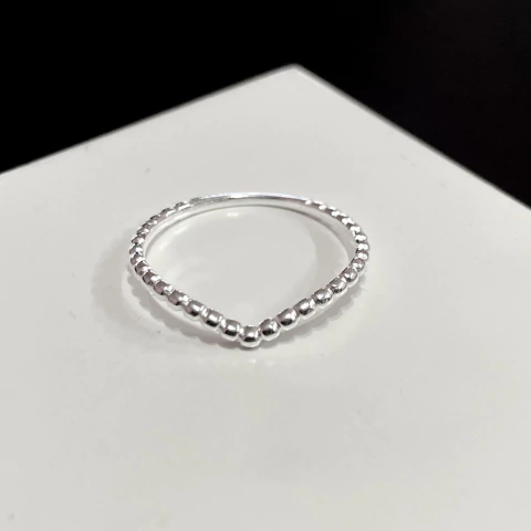 Anel v aro bolinha p prata 925 legítima