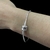 Pulseira de berloques fina 1,9mm tambor cravejado prata prata 925 - loja online