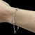 Pulseira 5 corações pendurados color lilás prata prata 925 - Elegancy Pratas