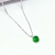 Colar ponto de luz redondo 5mm cristal verde prata 925 legítima - Elegancy Pratas