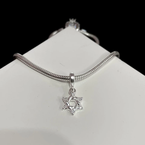 Berloque estrela prata 925 legítima