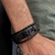Pulseira preta Jesus couro legítimo - comprar online