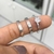 Alianças de compromisso reta polida 3mm com pedra e sem pedra prata legítima - loja online