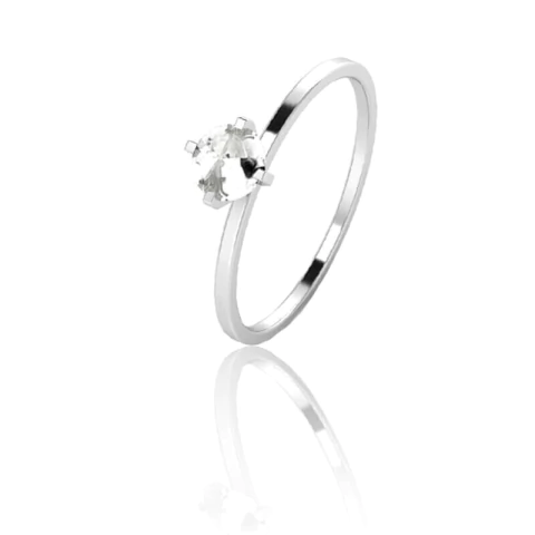 Anel Solitário redondo zircônia 5mm branca prata 925 legítima