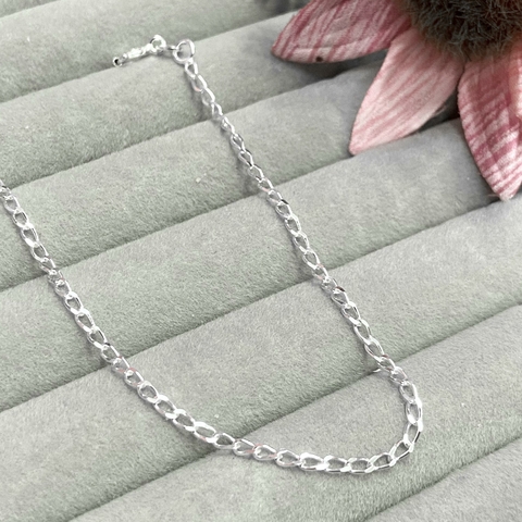Pulseira grumet 2mm 19cm prata 925 legítima