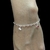 Pulseira 4 coração liso pendurado 1 ponto de luz ao meio prata prata 925 - comprar online