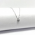 Colar ponto de luz coração 5x5mm cristal branca prata 925 legítima