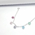 Pulseira infantil zircônia pendurada coração cristal colorido prata 925 legítima - Elegancy Pratas