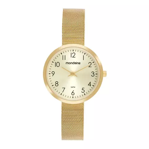Relógio Mondaine feminino dourado 36004LPMVDE1