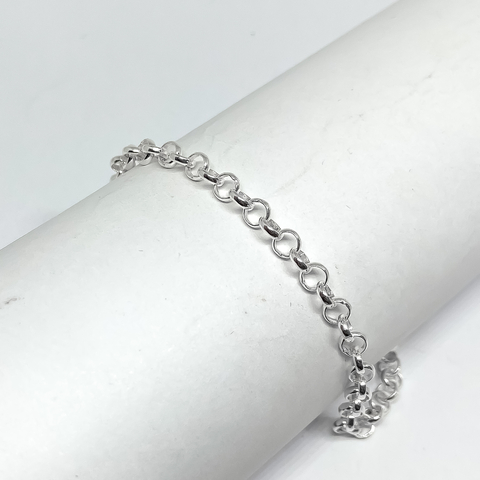Pulseira elo português 4mm prata 925 legítima - comprar online