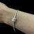 Pulseira de berloques fina 1,9mm tambor cravejado prata prata 925 - comprar online