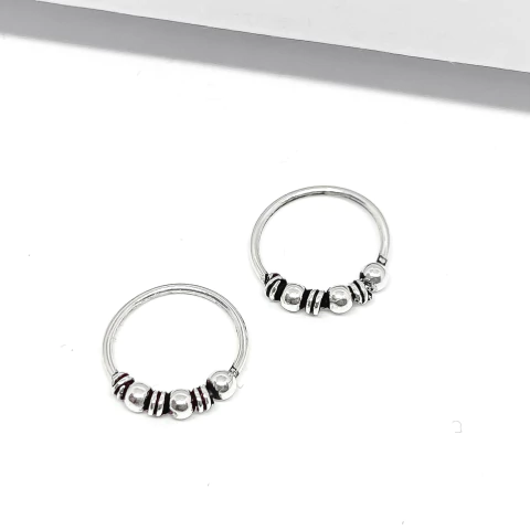 Brinco argola envelhecida 1cm prata prata 925