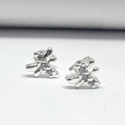 Brinco libélula prata 925 legítima
