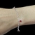 Pulseira 5 corações pendurados color vermelho prata prata 925 - Elegancy Pratas