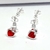Trio de brinco coração vermelho bolinha e ponto de luz redondo prata 925 legítima - Elegancy Pratas