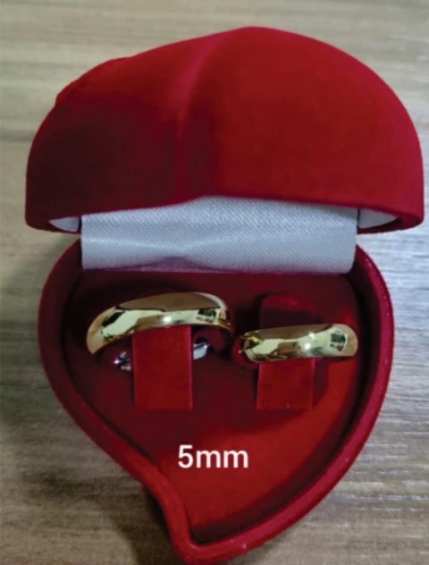 Par de alianças tradicional 5mm moeda antiga