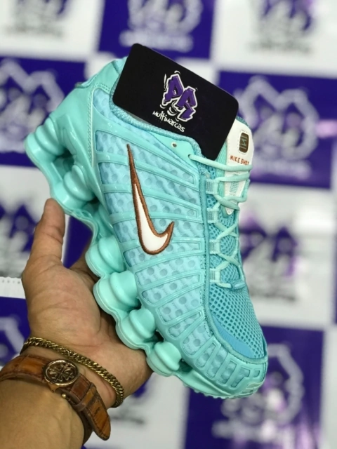 nike shox tl 12 molas azul bebe