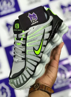 nike shox tl 12 molas cinza/verde - comprar online